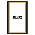 thumbnail image 1 of 18x32 Frame Gold Real Wood Picture Frame Width 2.25 Inches | Interior Frame Depth 0.5 Inches |, 1 of 8