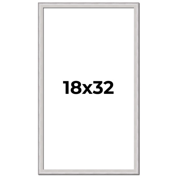 18x32 Frame Silver Inner Slope Bevel Picture Frame | 1 Inch Moulding Width | 0.75 Inch Rabbet Depth