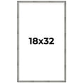 thumbnail image 1 of 18x32 Frame Silver Picture Frame - Complete Modern Photo Frame Includes UV Acrylic Shatter Guard, 1 of 8