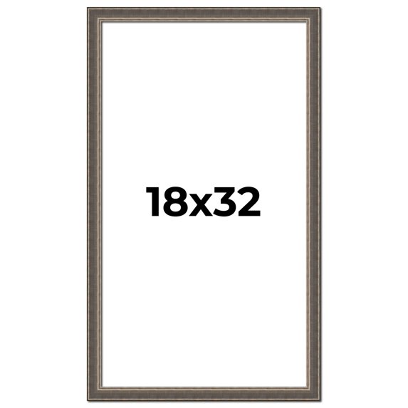 18x32 Frame Silver Real Wood Picture Frame Width 1.25 Inches | Interior Frame Depth 0.5 Inches |