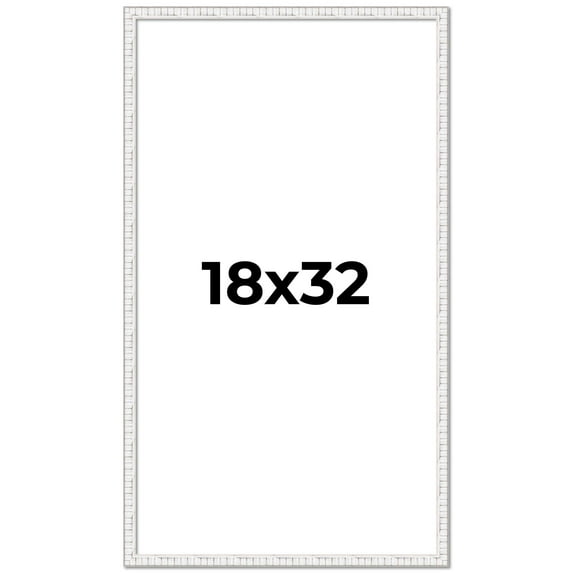 18x32 Frame White Real Wood Picture Frame Width 0.75 inches | Interior Frame Depth 0.5 inches |