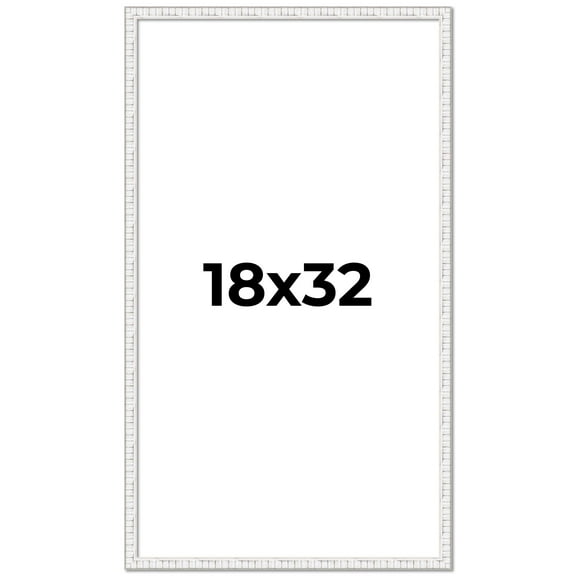 18x32 Frame White Real Wood Picture Frame Width 0.75 inches | Interior Frame Depth 0.5 inches |