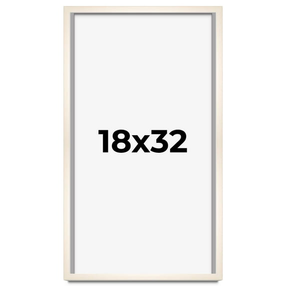 18x32 Frame White Wash Solid Wood Picture Frame | 0.75 Inch Moulding Width | Includes UV Acrylic