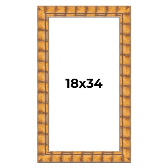 18x34 Frame Beige Real Wood Picture Frame Width 3 inches | Interior Frame Depth 0.5 inches |