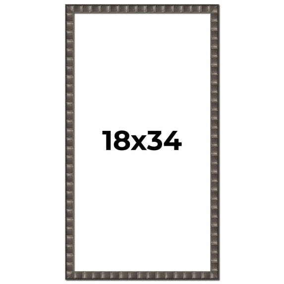 18x34 Frame Black Brown Chestnut Mosaic Solid Wood Picture Frame | 1.125 Inch Moulding Width |
