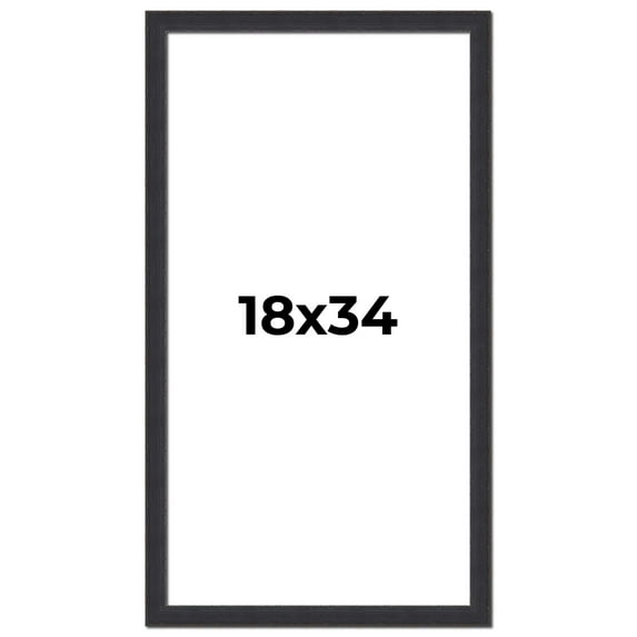 18x34 Frame Black Real Wood Picture Frame Width 1.25 Inches | Interior Frame Depth 0.5 Inches |