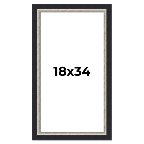 18x34 Frame Black Real Wood Picture Frame Width 2.25 Inches | Interior Frame Depth 0.5 Inches |