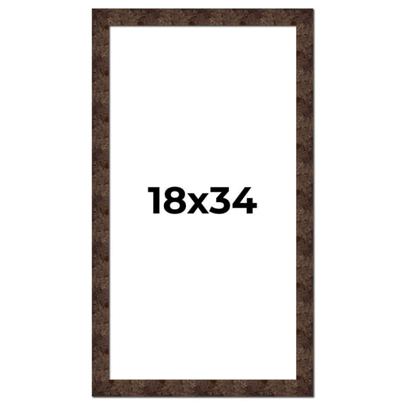 18x34 Frame Brown Burl Real Wood Picture Frame Width 1.625 Inches | Interior Frame Depth 0.5 Inches