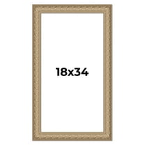 18x34 Frame Ornate Silver Beaded Solid Wood Picture Frame Width 2.5 Inches | Interior Depth 1