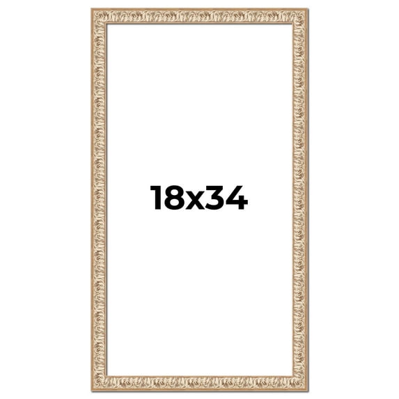 18x34 Frame White Real Wood Picture Frame Width 1.5 inches | Interior Frame Depth 0.5 inches |