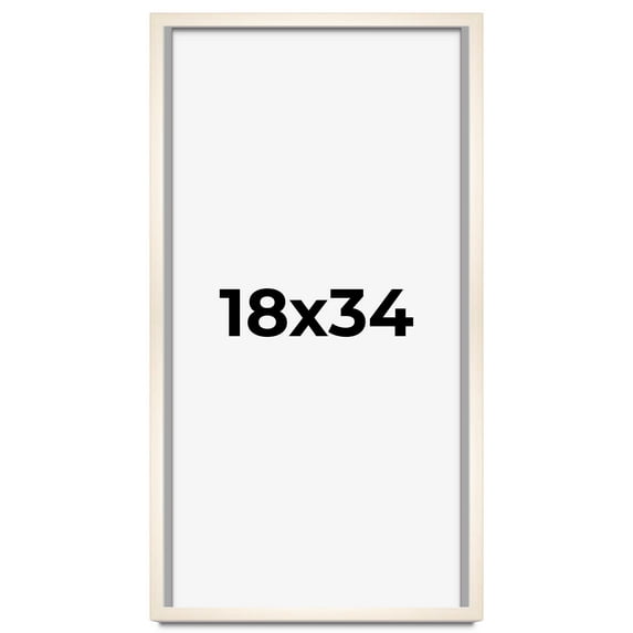 18x34 Frame White Wheat Solid Wood Picture Frame | Moulding Width 0.75 Inches | Interior Depth 0.5