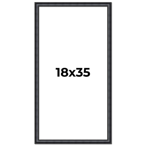 18x35 Frame Black Real Wood Picture Frame Width 1.25 inches | Interior Frame Depth 0.5 inches |