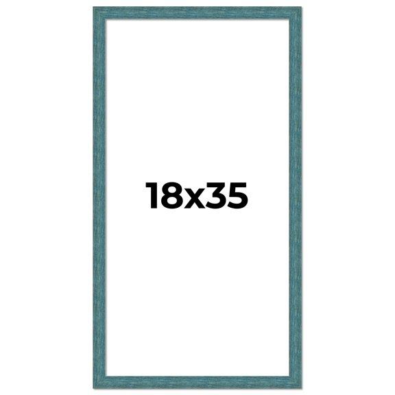 18x35 Frame Blue Rustic Barnwood Solid Wood Picture Frame Width 1.25 Inches | Interior Depth 0.5