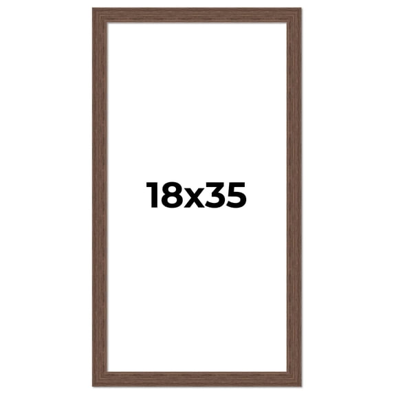 18x35 Frame Brown Farmhouse Solid Wood Picture Frame Width 1.5 Inches | Interior Frame Depth 0.5