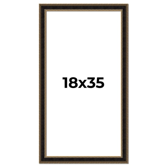 18x35 Frame Gold Antique Vintage Sold Wood Picture Frame | 1.75 Inch Moulding Width | Interior