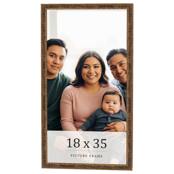 18x35 Frame Gold Kingsley Distressed Solid Wood Picture Frame Width 0.75 Inches | Interior Frame