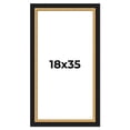 thumbnail image 1 of 18x35 Frame Gold Real Wood Picture Frame Width 2.25 Inches | Interior Frame Depth 0.5 Inches |, 1 of 8