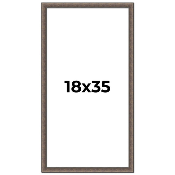 18x35 Frame Silver Real Wood Picture Frame Width 1.25 Inches | Interior Frame Depth 0.5 Inches |