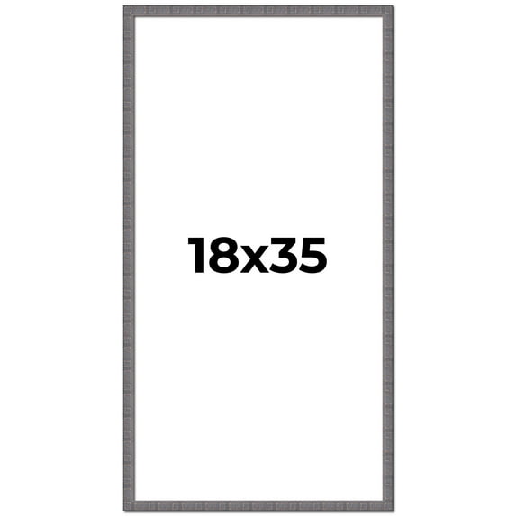 18x35 Frame Slate Blue Distressed Rustic Solid Wood Picture Frame | 0.75 Inch Moulding Width |