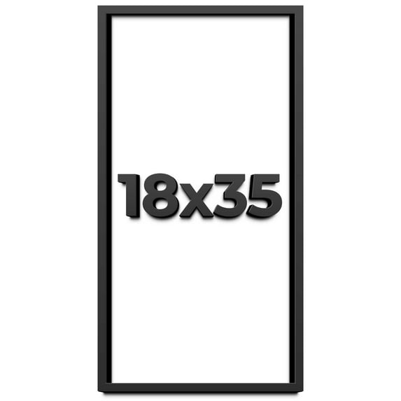 18x35 Shadow Box Frame Black | 1 inches Deep Real Wood Contemporary Shadowbox Display Frame | UV