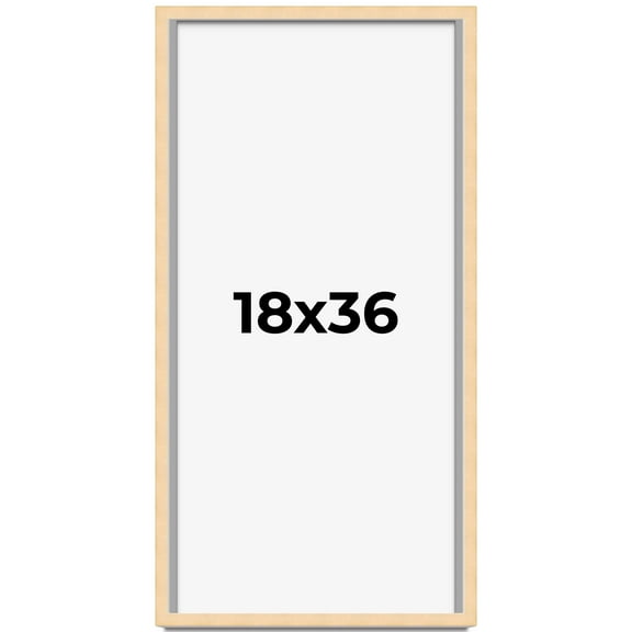 18x36 Frame Beige Real Wood Picture Frame Width 0.75 inches | Interior Frame Depth 0.5 inches |