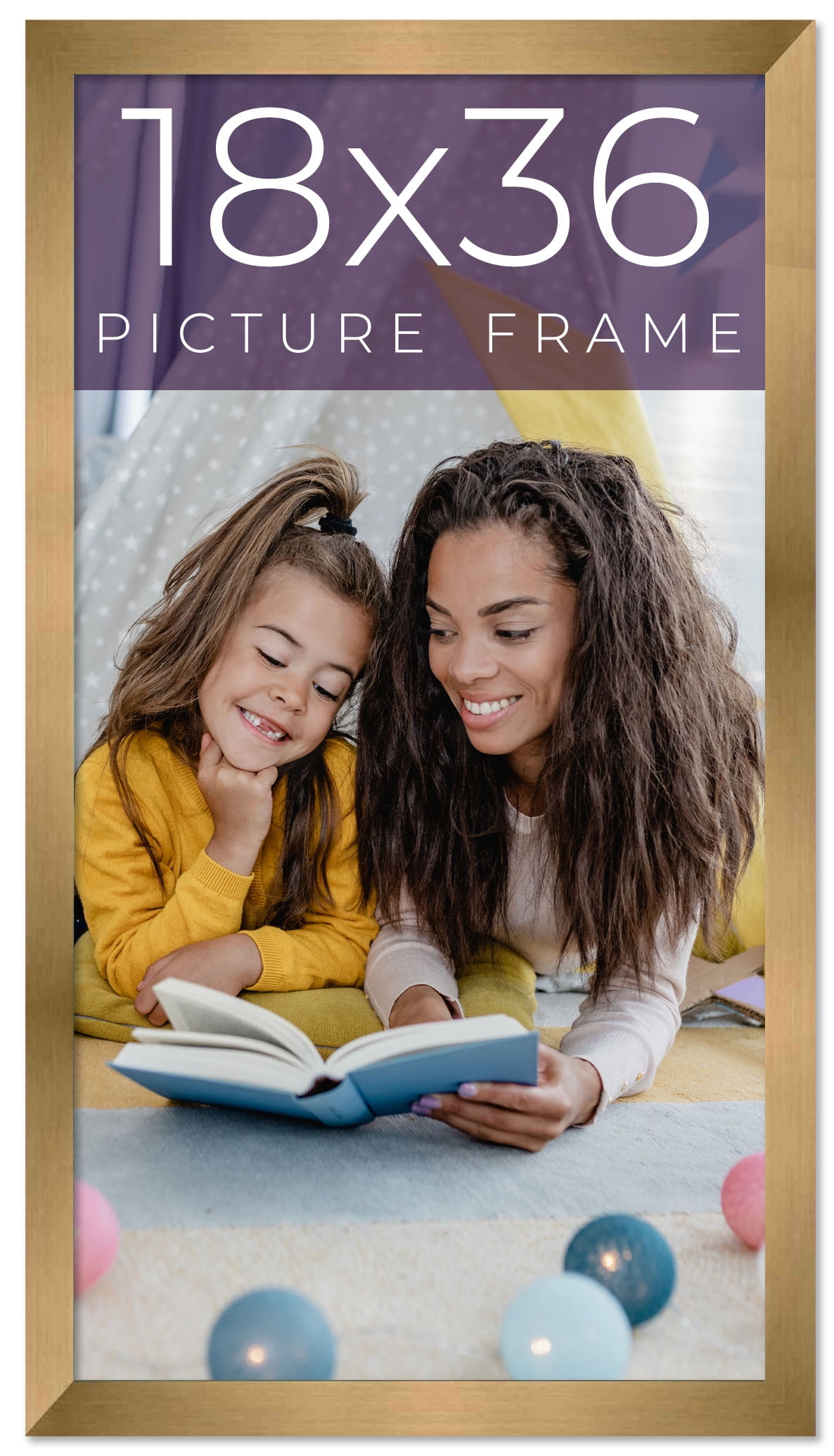 18x36 Frame Gold Bronze Solid Wood Picture Frame Width 0.75 Inches ...
