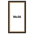 thumbnail image 1 of 18x36 Frame Gold Real Wood Picture Frame Width 2.25 Inches | Interior Frame Depth 0.5 Inches |, 1 of 8