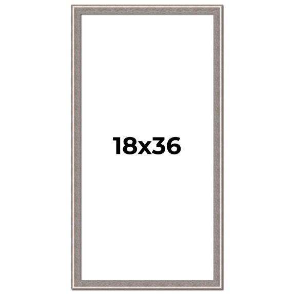 18x36 Frame Grey Real Wood Picture Frame Width 1.25 inches | Interior Frame Depth 0.5 inches | Hans