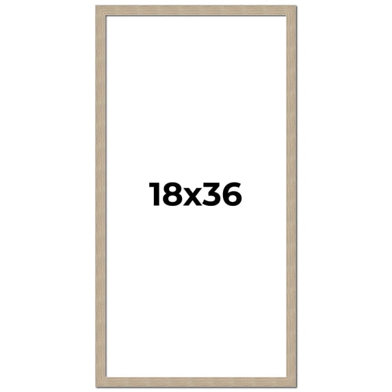 18x36 Frame Grey Solid Wood Picture Frame Width 1 Inches | Interior Frame Depth 0.5 Inches |