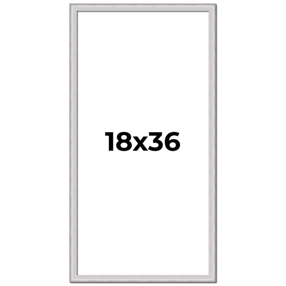 18x36 Frame Silver Inner Slope Bevel Picture Frame | 1 Inch Moulding Width | 0.75 Inch Rabbet Depth