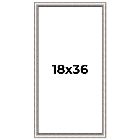 18x36 Frame Silver Real Wood Picture Frame Width 1.25 Inches | Interior Frame Depth 0.5 Inches |