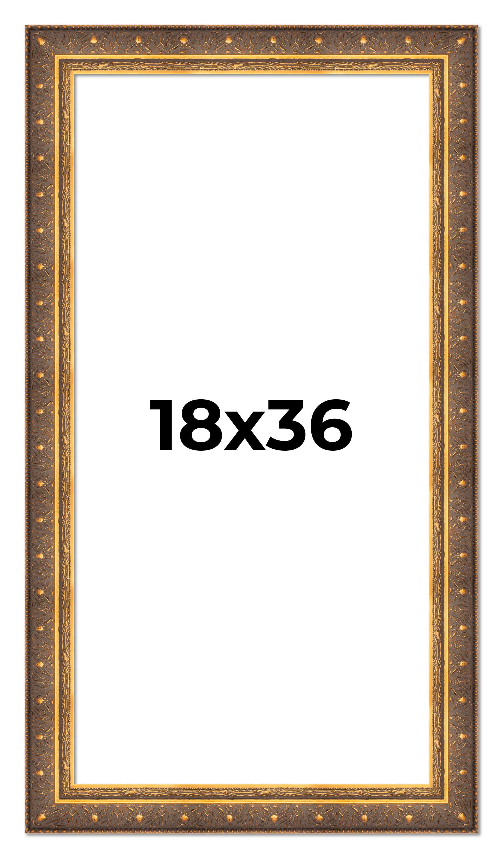 18x36 Frame Vintage Gold Solid Wood Picture Frame | 2.5 Inch Moulding ...