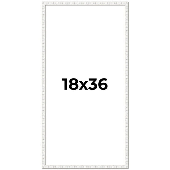 18x36 Frame White Real Wood Picture Frame Width 0.75 inches | Interior Frame Depth 0.5 inches |