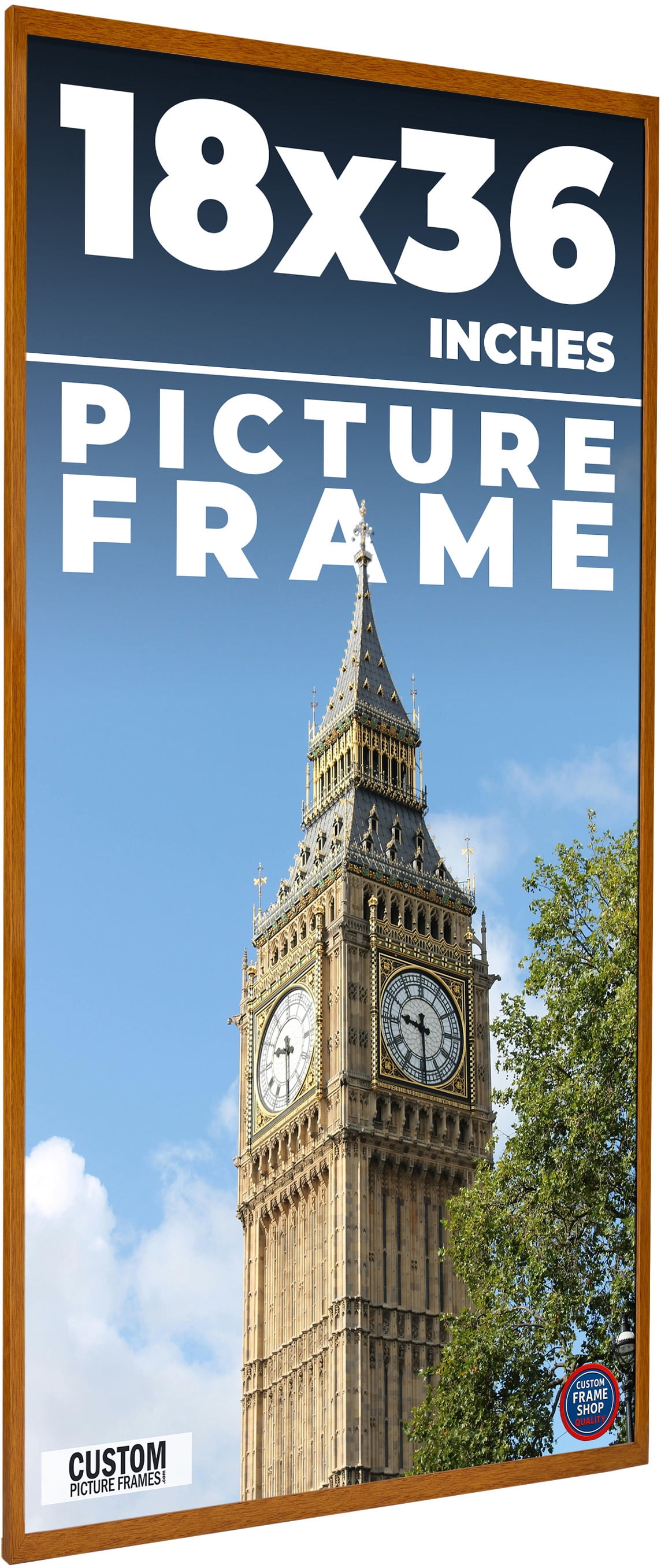 18x36 Honey Brown Real Wood Picture Frame Width 0.75 inches | Interior ...