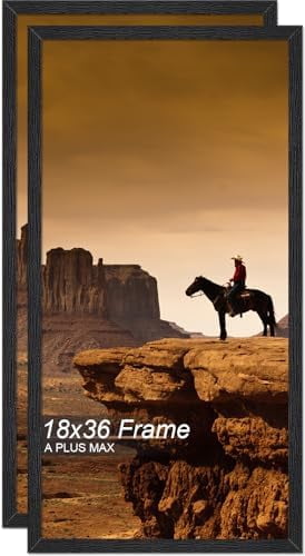 18x36 Picture Frame Set of 2, Black Engineered Wood Frame for 18 x 36 ...