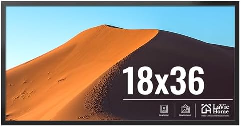 18x36 Picture Frame for Wall Display, 18x36 Black Picture Frame with HD ...