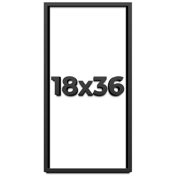 18x36 Shadow Box Frame Black | 1 inches Deep Real Wood Contemporary Shadowbox Display Frame | UV