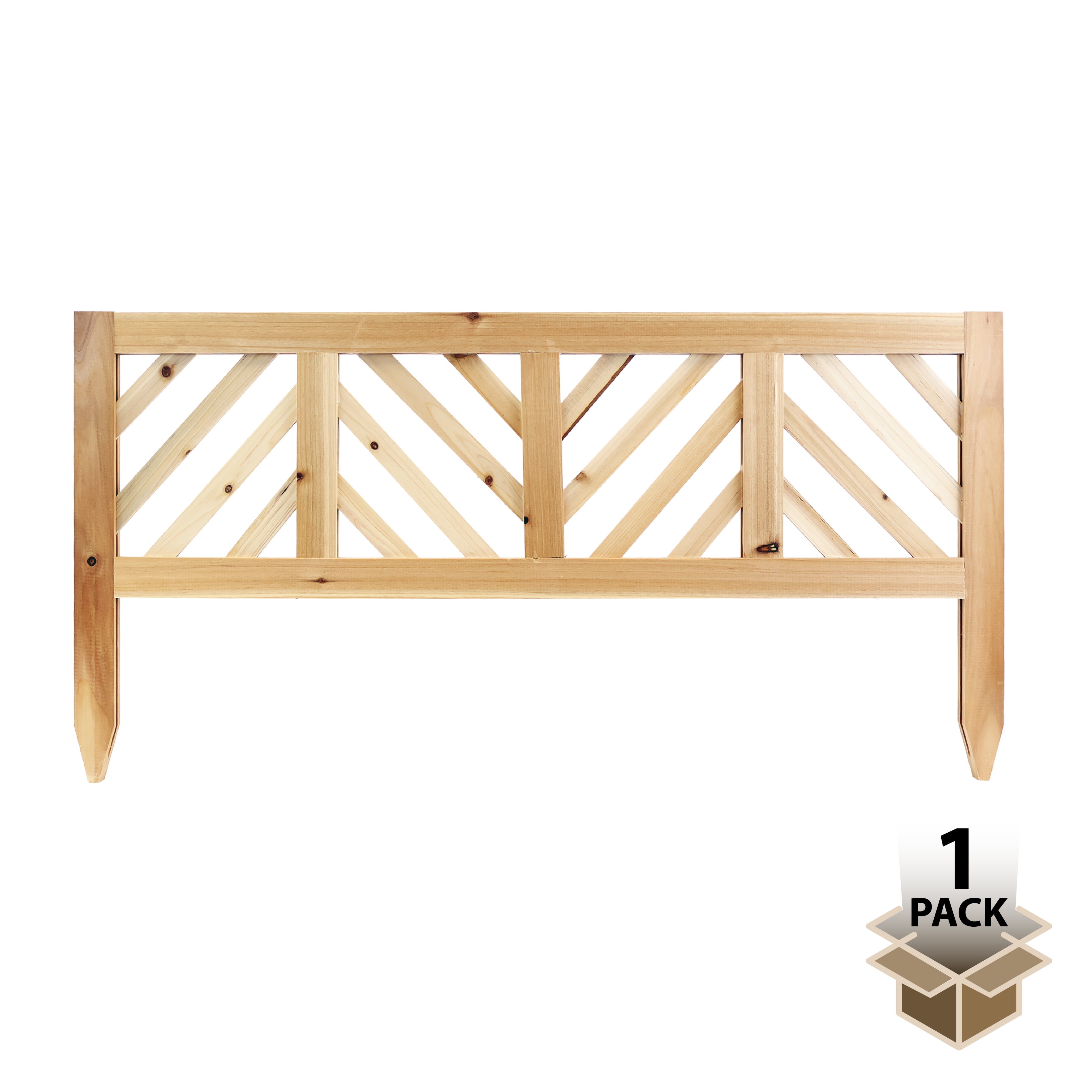 Expert Gardener 18in H x 36in W Wood Garden Border, Chevron Style