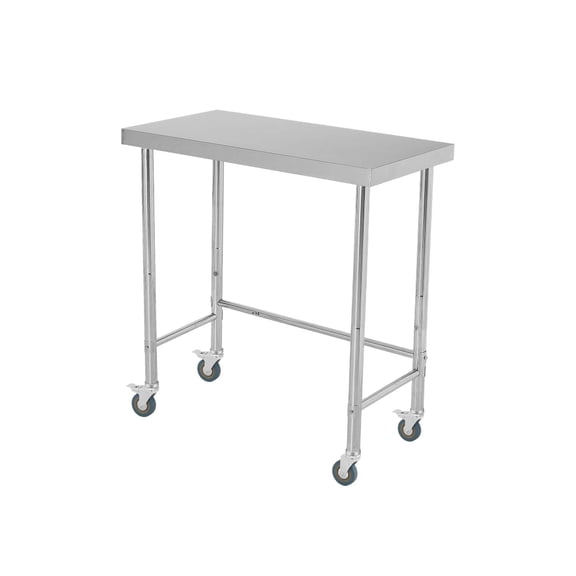 18x36x35 Inch Stainless Steel Prep Table, Heavy Duty Work Table with Open Base & Casters, NSF Commercial Utility Worktable for Kitchen, Restaurant, Home, Hotel, Easy to Clean, Rust Resistant