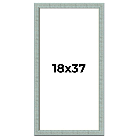 18x37 Frame Blue Teal Distressed Solid Wood Picture Frame | 1.625 Inch Moulding Width | Sonoma Blue