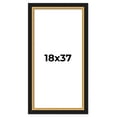 thumbnail image 1 of 18x37 Frame Gold Real Wood Picture Frame Width 2.25 Inches | Interior Frame Depth 0.5 Inches |, 1 of 8