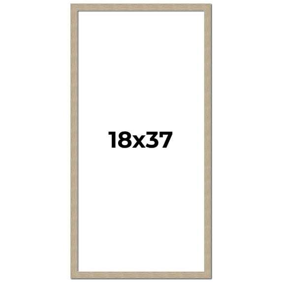 18x37 Frame Grey Solid Wood Picture Frame Width 1 Inches | Interior Frame Depth 0.5 Inches |