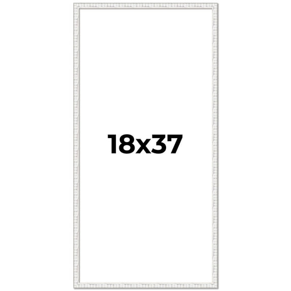 18x37 Frame White Real Wood Picture Frame Width 0.75 inches | Interior Frame Depth 0.5 inches |