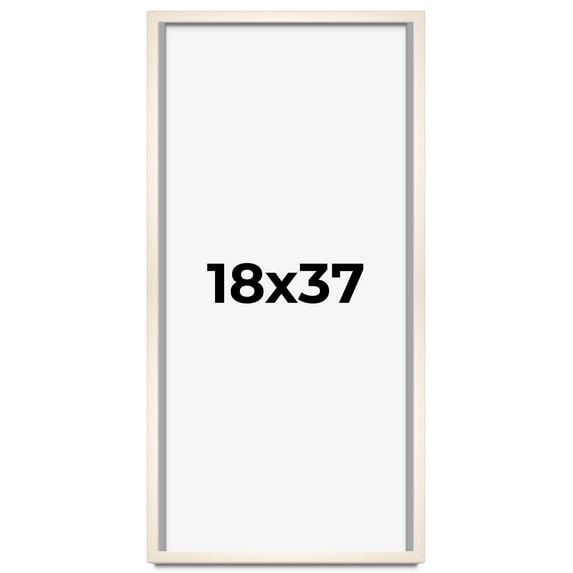 18x37 Frame White Wheat Solid Wood Picture Frame | Moulding Width 0.75 Inches | Interior Depth 0.5