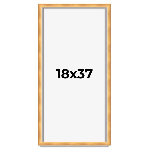 18x37 Shadow Box Bronze Cross-Brushed Display Frame | 1.625 Inches Deep Solid Wood | UV Resistant