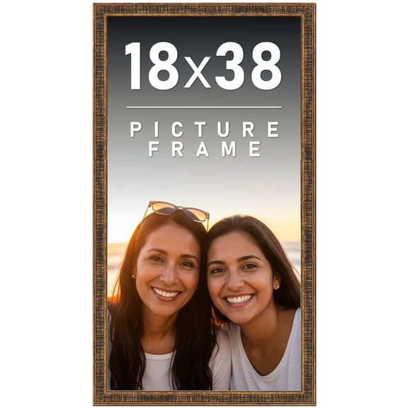 18x38 Frame Gold Picture Frame - Complete Modern Photo Frame Includes UV Acrylic Shatter Guard
