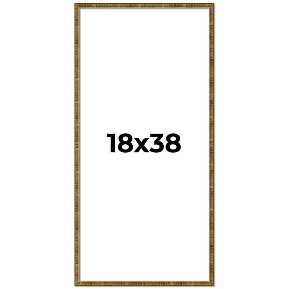 18x38 Frame Gold Picture Frame - Complete Modern Photo Frame Includes UV Acrylic Shatter Guard