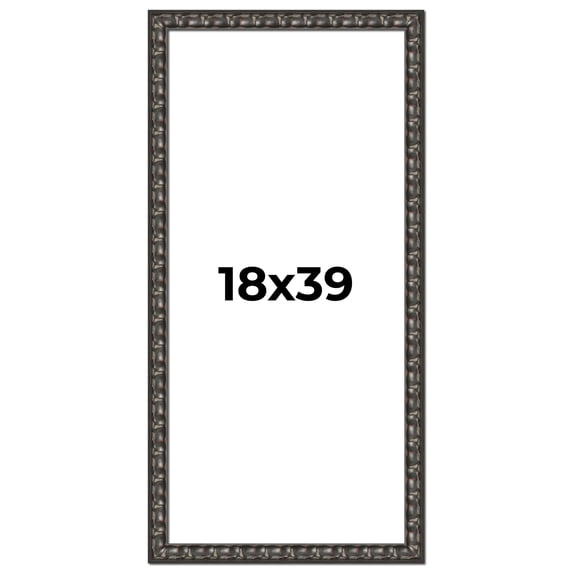 18x39 Frame Black-Brown Medieval Solid Wood Picture Frame | 1.5 Inch Moulding Width | Gotham