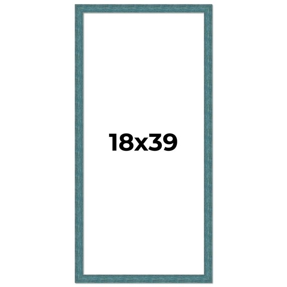 18x39 Frame Blue Rustic Barnwood Solid Wood Picture Frame Width 1.25 Inches | Interior Depth 0.5