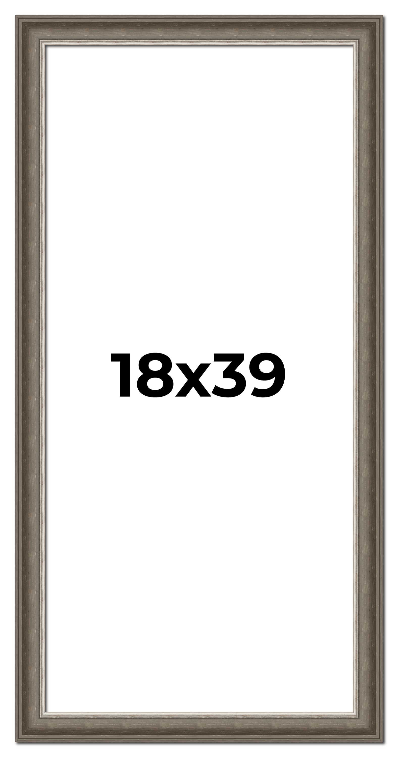 18x39 Frame Brown Solid Wood Picture Frame | 1.75 Inch Moulding Width ...